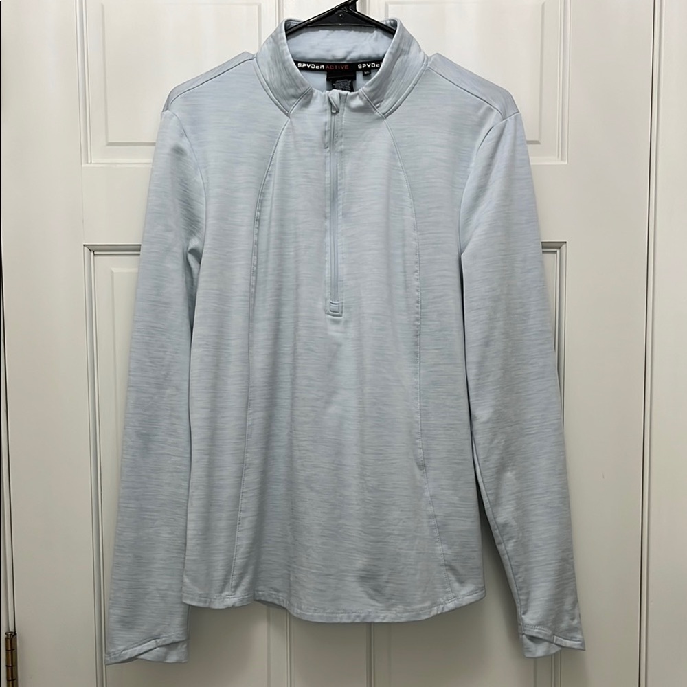 Spyder Half Zip Fleece Lined Sweatshirt in Soft Heather Blue - Size XL